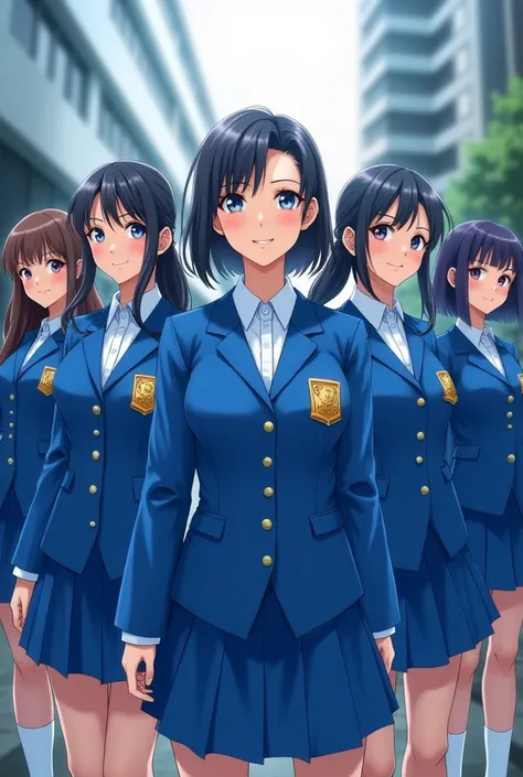 girls in blue uniform 