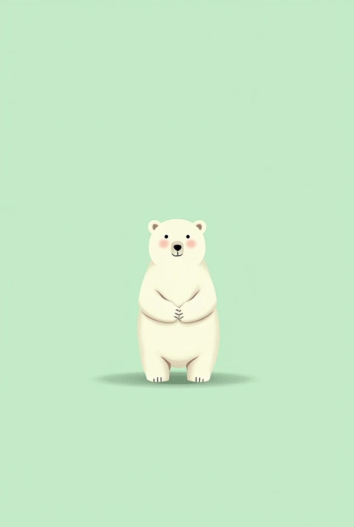 Lighter green background and ice bear standing in corner saying i am ok wallpaper 