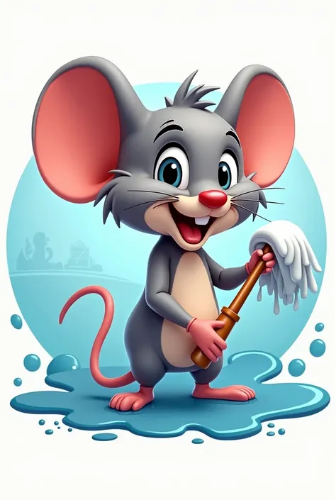 A car wash logo that includes an animated mouse
