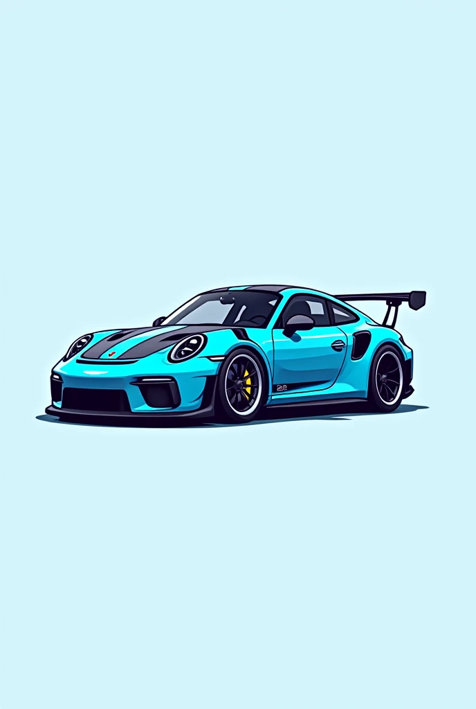 Make me a logo for a company called Dinoco motor sport using a light blue porsche 911 gt3 