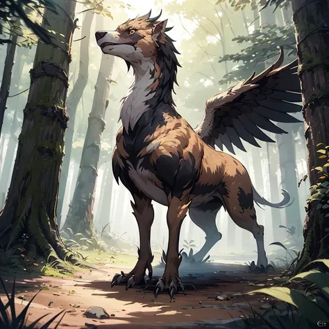 (Griffin:1,4),
(masterpiece:1.4),(best quality:1.4), (premium:1.4), (great illustration:1.4), (ultra-detailed:1.4),(art CG, 8K),
forest,