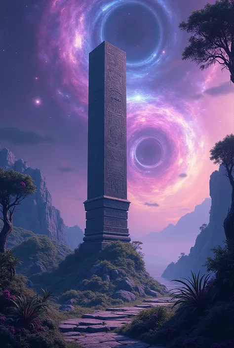 purple tone, universe, stele, filled with plants, Nebulae and black holes, 4k hd |, high qualiy.