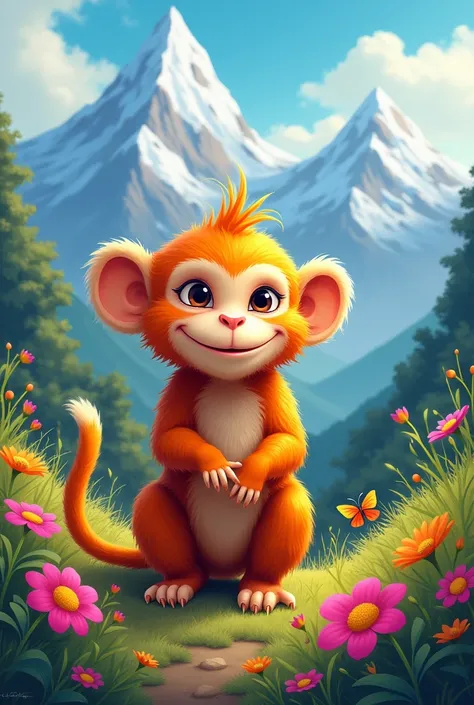 Chilean mountain monkey, to color that is nice for children
