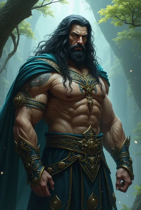 Keegan is the sexy leader of Talamh and has sworn to protect , strong build long black hair 