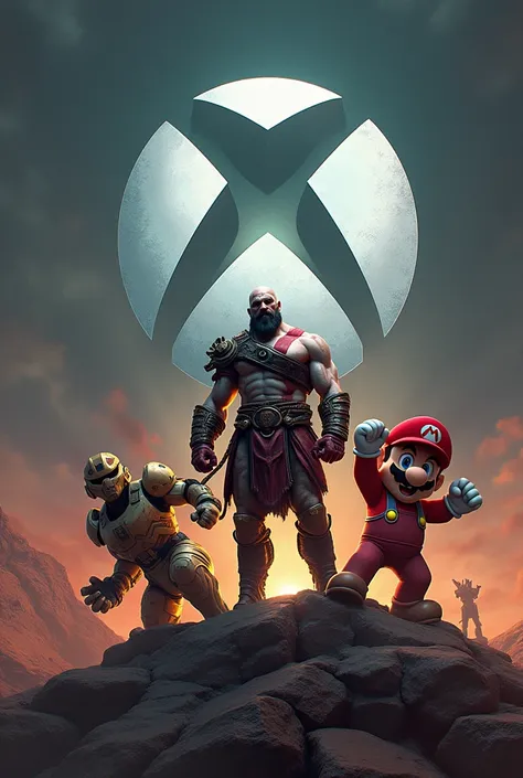 PS4  logo Kratos   /  Mario swich nintendo/logo xbox  halo masterchief
