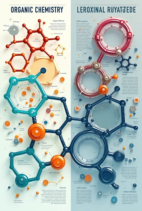 difference between organic chemistry and mechanical chemistry, if possible in a comparison table or in a table showing their visual differences