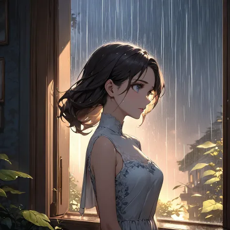 a rainy night at the thompson mansion, more than two decades ago. a beautiful young woman with dark hair and sad eyes, he is sta...