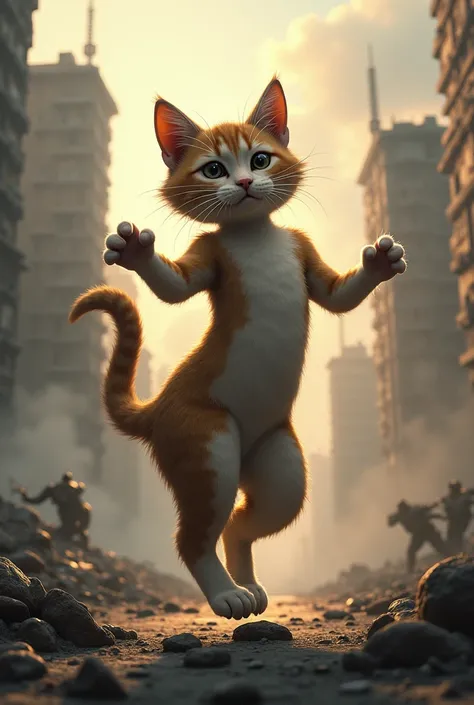 A cat dancing during World War 5