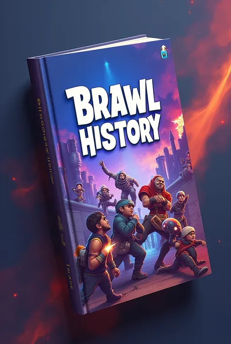 Creat a book that takes whole Photo and on the book type name Like Brawl stars font Brawl Histo