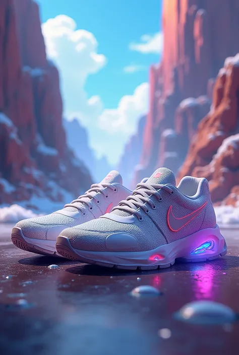 Imagine some almost realistic pixel sneakers with an incredible background 