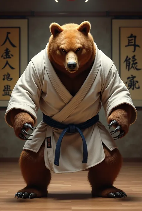 A bear in a jiu-jitsu kimono 