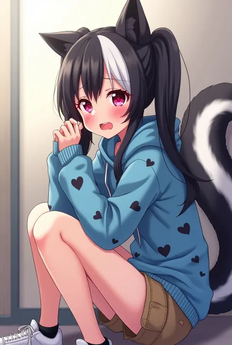 Beautiful 1 skunk girl. Teenager high school. Anime lesbian Skunk girl with ears and tail. Lesbian Skunk girl with ears and tail blushes and cries being in love with cute lesbian girl like you and she wanna tell you She is a futa and you said you like futa...