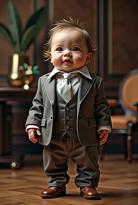 Newborn hyperrealism becomes dressed as a billionaire as real life