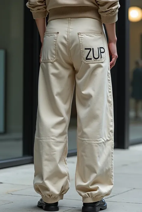 Wide trousers with cuffs with the initials ZUP