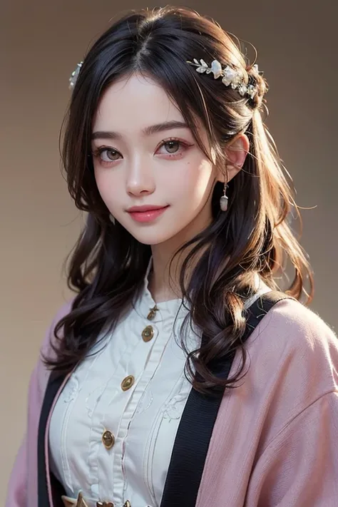 ((Highest quality)), ((masterpiece)), (detailed), One person、Beautiful face、whole body、Real、male子、male、Baggy clothes、smile、modern style、The background looks natural、Lightly pigmented hair、Looking fine、Her hair color is pink.