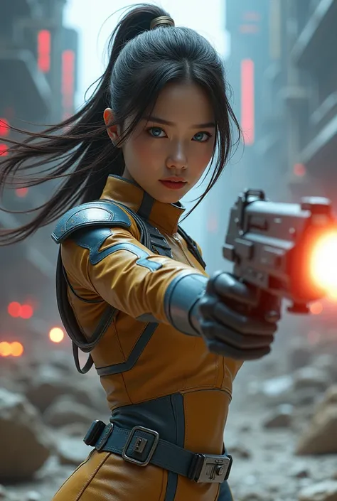 (masterpiece, best quality, beauty, best ratio, best shadows,best Illustration, wallpaper size,1080×2400 pixels, detailed face, pastel colors)  star wars theme.
uhd, korean female, korean beauty like tae yon, face fully visible, shooting pose, shining blue...