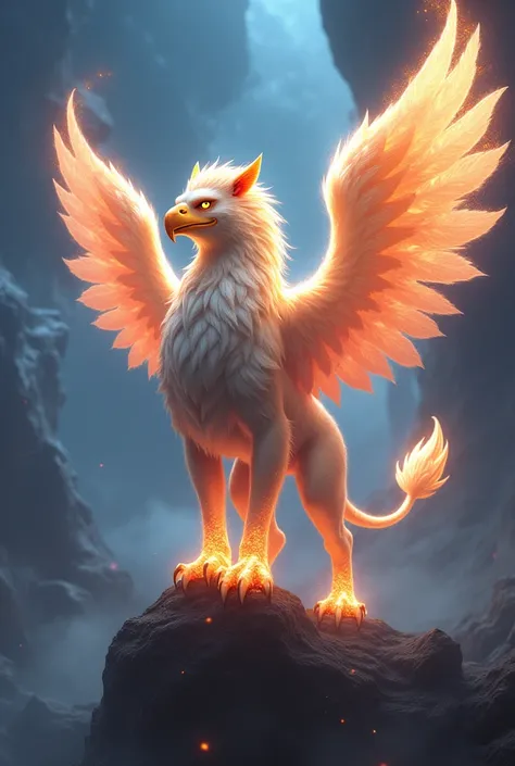 Magical, glowing, Griffin