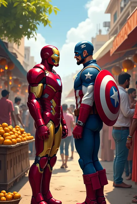 Iron man and captain america 
india mai aam bhech Raha hai aur aadmi aam lene lag rahe hai 