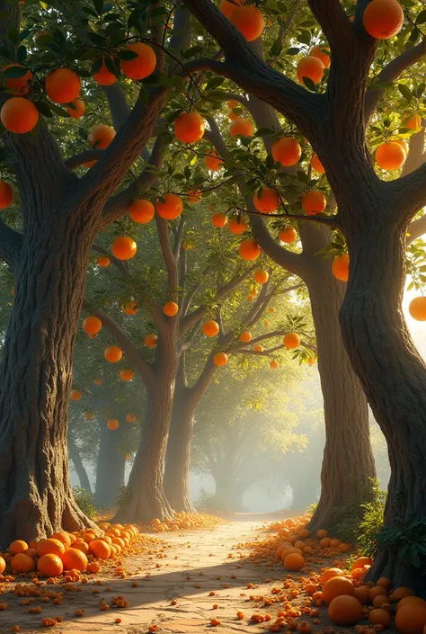 Ancient orange trees（No background） - The kind that appears in literary works