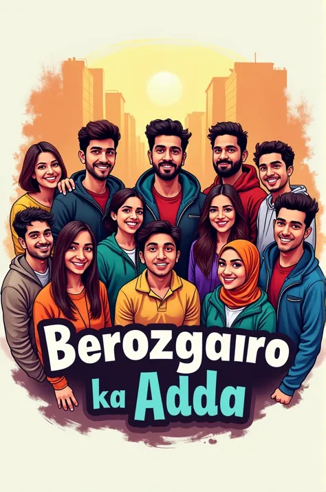 Logo, large group of friends, group named berozgaaro ka adda