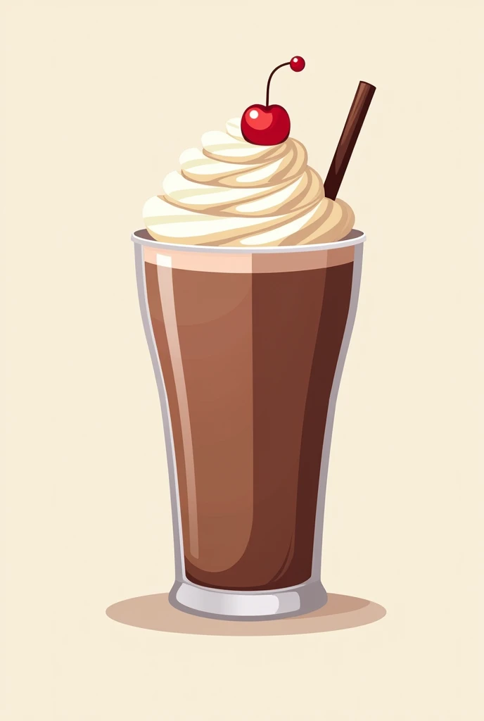 Flat vector illustration of a chocolate milkshake 