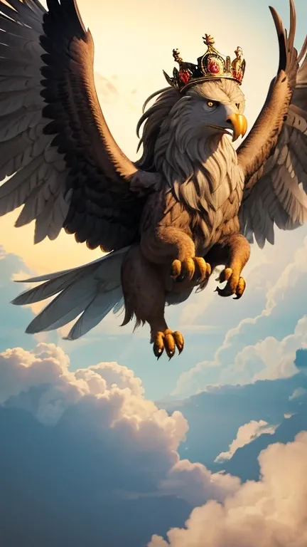 Griffin,The front legs and head are of an eagle, and the body and hind legs of a lion,Wearing a crown