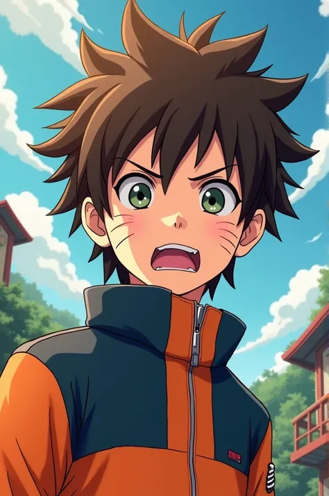 brown hair anime boy naruto style
