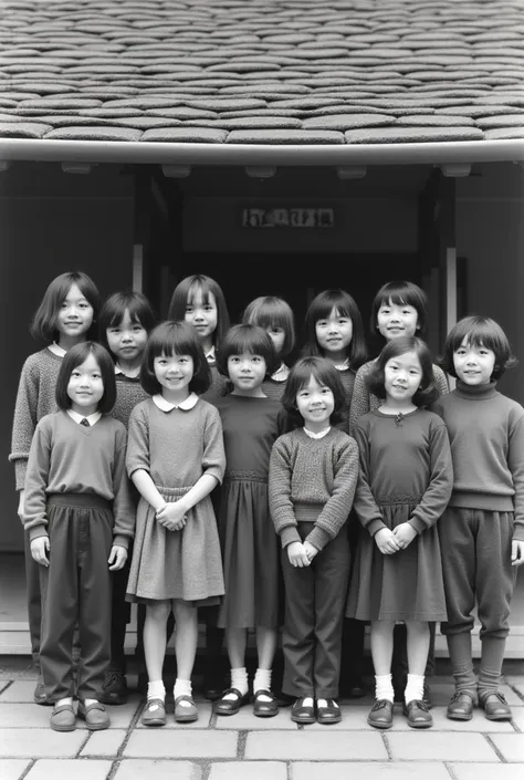 primary school　Japan　Group photo　Black and White Photography　1960s　