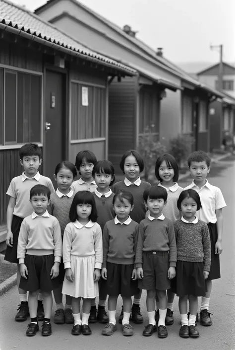 primary school　Japan　Group photo　Black and White Photography　1960s　