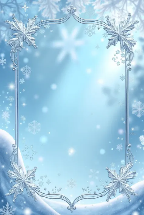 Card frame ice theme with patterns and diamonds, very thin width anime style