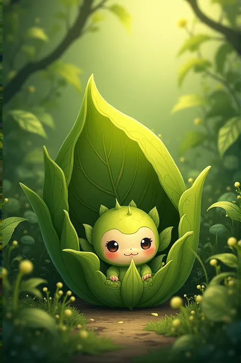 Liomon nestled with his little leaves