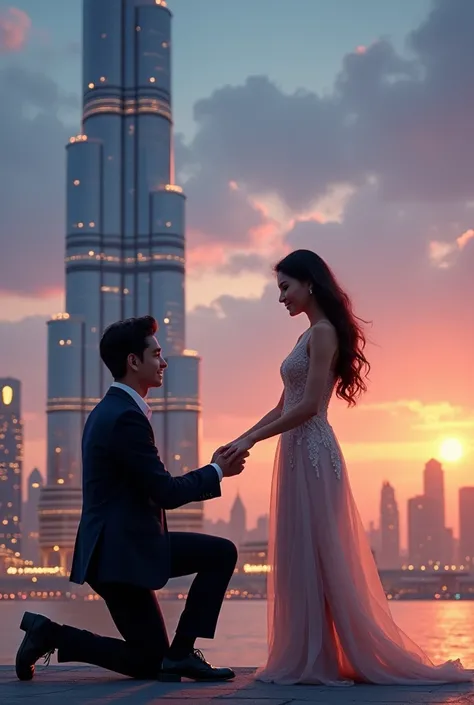 Worlds most handsome teen proposing a beautiful girl in Burj Khalifa 