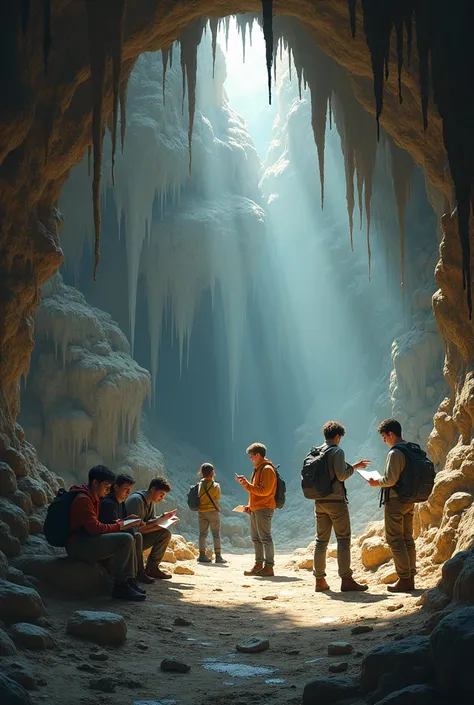 Ten students in the cave 