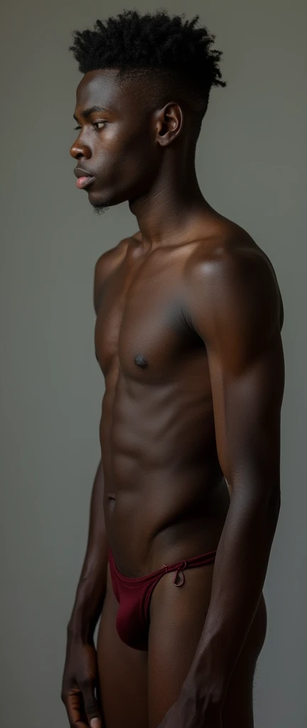 Seventeen year old black boy nude with his dick showing full body. 