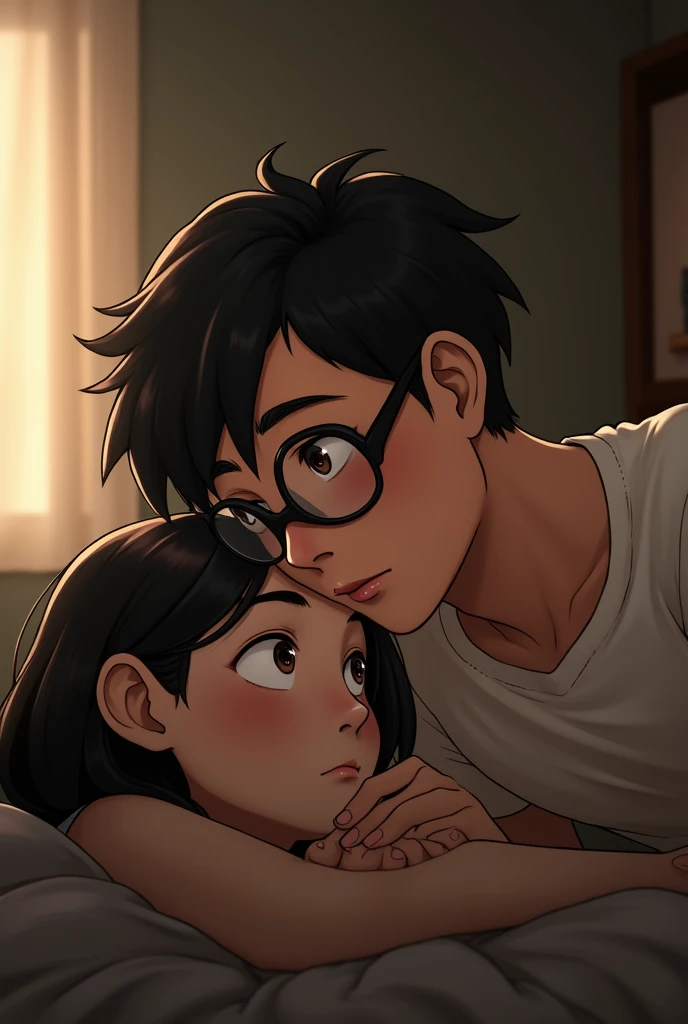 My soulmate for me would be espersive, kind, understanding, attentive, thin with black hair, small eyes, young, small nose, round head, tall, with glasses and strong, man