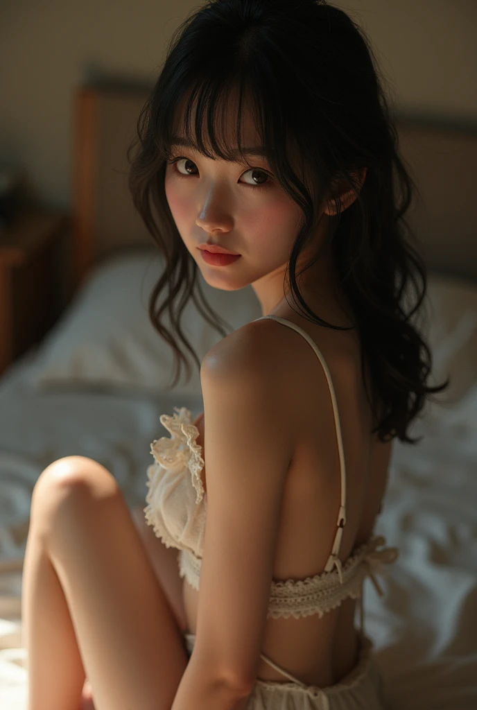 Sexy Japanese schoolgirl in a camisole
