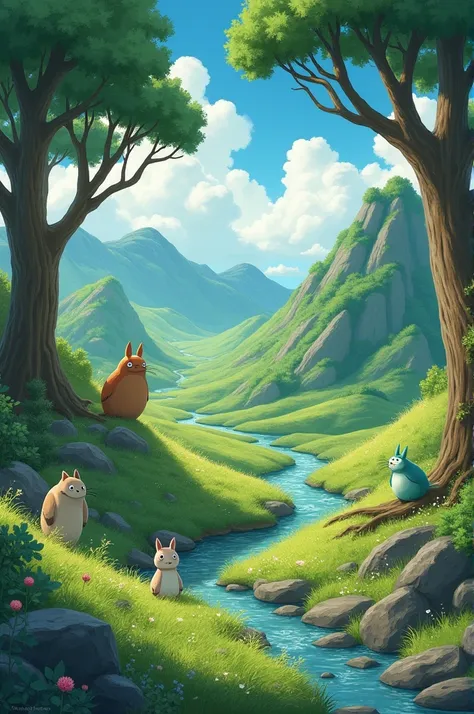 ghibli style　landscape