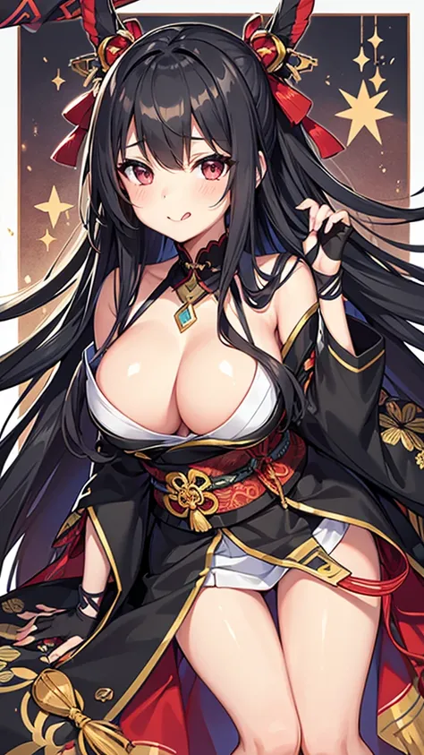 One girl, High resolution, Long Hair, Gaze, Blushing, Sticking out tongue, 最high quality, D Cup,happiness/joy, Heavy breathing, Ahegao, masterpiece, high quality, Textured skin, Black Hair, Japanese, pretty girl,Slim figure,having sex,tits