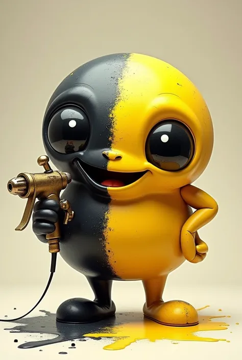 Create a happy ET with automotive spray gun,  in black and yellow colors E-THULER 