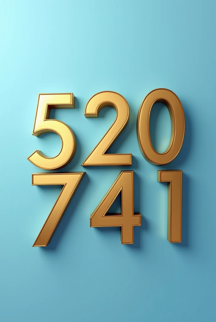 "520 741 8" written in gold wiyh blue background. 