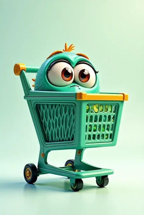 Creative animated supermarket trolley image with eye-catching colors and JADES name for a shirt logo