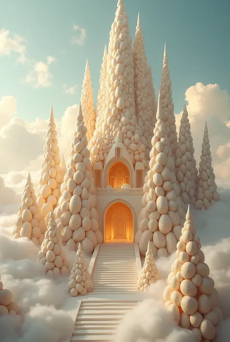 Extremely big Heaven Palace made of eggs 