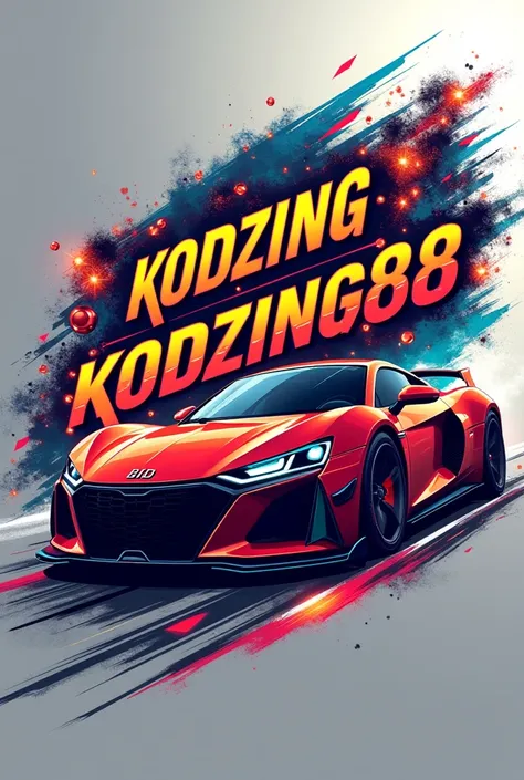 Design logo “KODZING88” related to gambling and racing car. The alphabet “KODZING88” in the middle of logo. The alphabet outstanding and more bigger. The things about gambling around like circle. The alphabet K is capital letters.