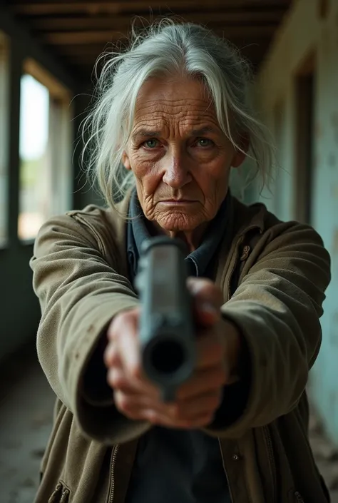 Old lady with a gun