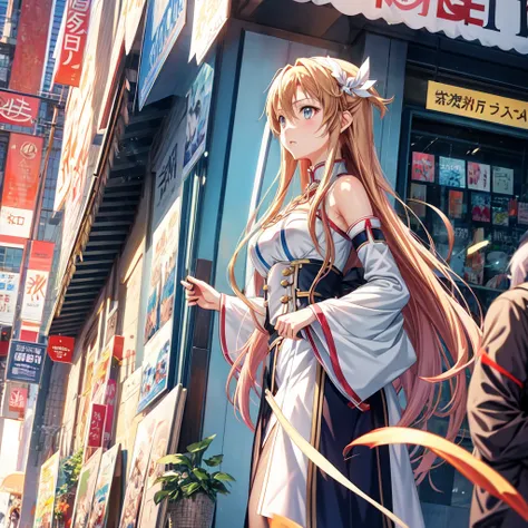 Popular Anime「Sword Art Online」Iconic characters of、Asuna、Talented artist g_Beautifully illustrated with high resolution poster wallpapers by gg。Asuna&#39;s captivating eyes and perfectly defined lips、It captures every nuance of her character.。This work, w...