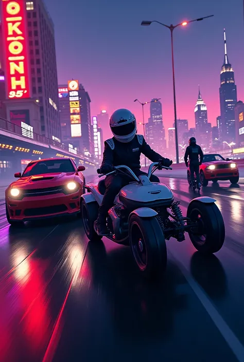 (Make a cover photo for an event. The event is called: “Los Santos Racefest” which was relaunched in 2024. The game is GTA 5 Online Racing. The cover image must contain the following things: 
• Suspense • Must seem interesting • Time (so start is at 8pm:00...