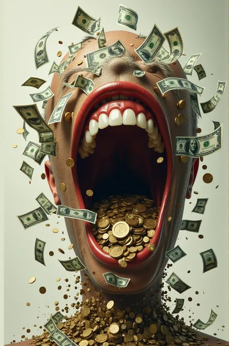 Mouth with money coming out 