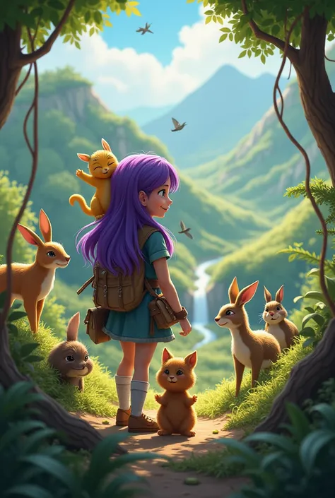 Lila the purple-haired girl and Draco the little golden dragon began their adventure, Crossing rivers and climbing hills.​ Along the way, They met several forest animals. Lila and Draco asked them for help, and everyone joined the search, each one contribu...