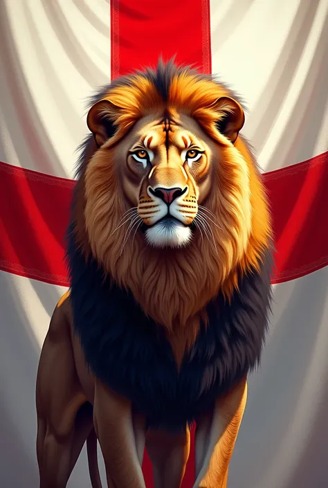 Instagram profile picture with the England flag behind and a lion in front