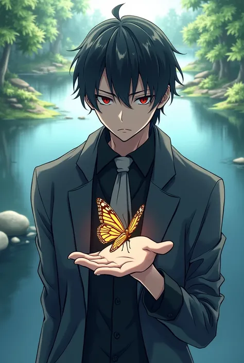 Tomioka with a butterfly drawing